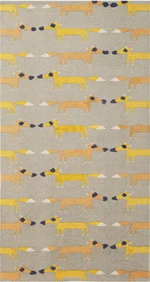 Produktbild von BELIANI Teppich für Spielzimmer Grau Baumwolle Polyester 80 x 150 cm Fuchsdruck Niedriger Florteppich