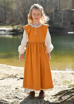 Produktbild von Kinder Mittelalter Überkleid Lilou, senfgelb 146