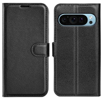 Produktbild von Für Google Pixel 9 / 9 Pro Smart Handy Tasche Schwarz Etuis Kunst-Leder Hülle Book Case