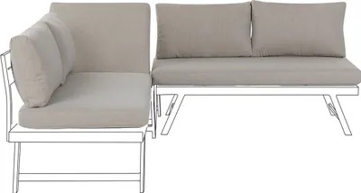 Produktbild von BELIANI Ersatzbezüge Taupe aus Stoff 7-teilig mit Reißverschlüssen Modern Outdoor Rücken- und Sitzkissenbezüge für Gartenmöbel Loungemöbel