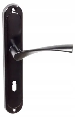 Produktbild von Domino Romana BB72 schwarzer Türgriff - lange Platte, Stahl