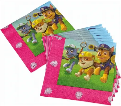 Produktbild von 20 Servietten Paw Patrol pink 33x33cm