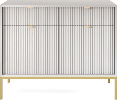 Produktbild von Minio, Kommode "NOVA", 104 cm, goldene Metallfüße, Graue Farbe