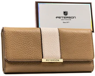 Obrázek produktu pro Peterson Dámská peněženka horizontální béžová ekologická kůže RFID 19x9 cm