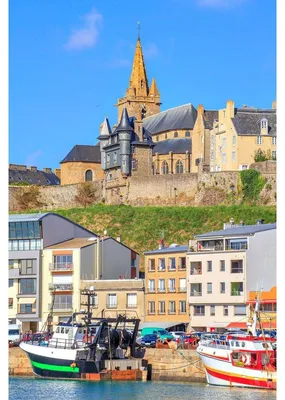 Image de Tableau sur toile port de Granville 65x97 cm, Tableau mural moderne pour décoration intérieure