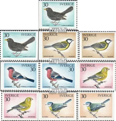 Produktbild von Briefmarken Schweden 1970 Mi 692Dl,Dr,693Dl,Dr,694Dl, Dr 695Dl,Dr,696Dl,Dr (kompl.Ausg.) postfrisch Vögel