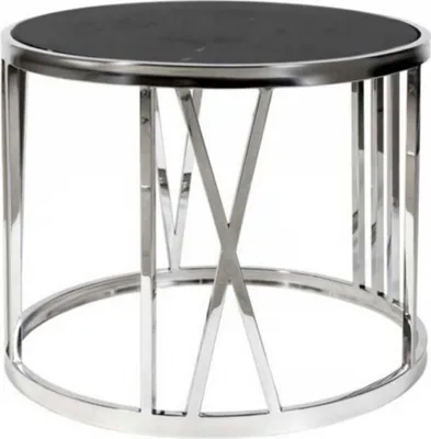 Produktbild von Casa Padrino Luxus Art Deco Designer Beistelltisch mit schwarzer Marmorplatte - Luxus Kollektion