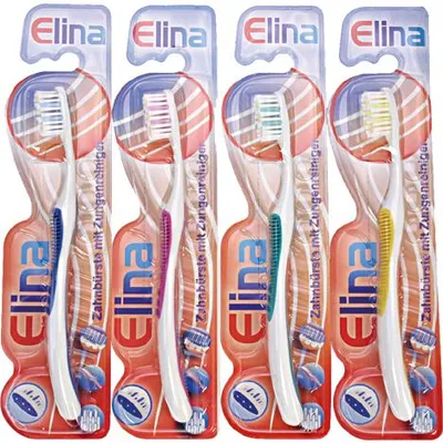 Produktbild von ELINA Zahnbürste 1er mit Zungenreiniger