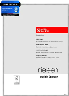 Produktbild von nielsen Aluminium Bilderrahmen Atlanta, 50 x 70 cm, Struktur Silber Matt