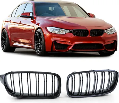 Produktbild von Sport Kühlergrill Doppelsteg Schwarz Glanz passend für BMW F30 F31 11-19
