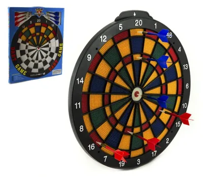 Produktbild von Zielscheibe 40 cm + 6 Pfeile aus Kunststoff in einer Box