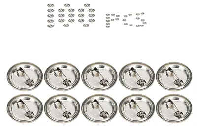 Image de Épinglettes vierges - 100 pièces, badges ronds en métal pour travaux manuels - Diamètre : 25 mm