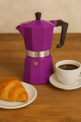 Obrázok produktu pre Hliníkový kávovar na espresso Fialová nádoba na 6 šálok