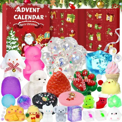 Image de Calendrier de l'Avent 2025 : 24 jours de figurines "fidget", mini mochis kawaii pour enfants