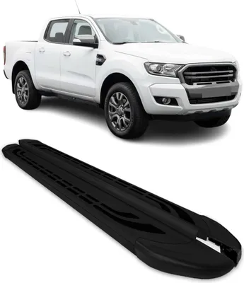 Image de Marchepieds Latéraux pédale pour Ford Ranger T6 2012-22 DoubleCab Noir Alu 2Pcs
