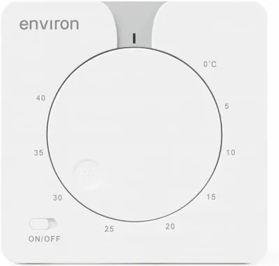 Produktbild von environ Raumthermostat ENRTH1 Unterputz 230V – mechanisch, 5–40°C, mit LED & ON/OFF-Schalter