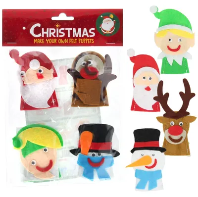 Produktbild von Bastle deine eigenen Weihnachts-Fingerpuppen aus Filz, 4 Stück