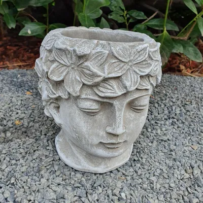 Immagine prodotto di Statua da giardino Testa come vaso da fiori 16 cm