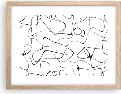 Produktbild von Gerahmtes Poster - Rahmen in heller Eiche - Linie nichts Muster - 40x30 cm - Wand Bild - Wanddeko - Wandbilder - Kunstposter - Wandposter - Bilderrahmen - Bilder - Kunstdruck - P2NAA40x30-5054