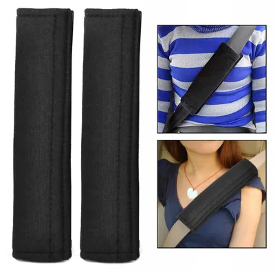 Productafbeelding van Gordelbeschermer gordelhoes gordelkussen - Met klittenband verstelbaar - 27,5 cm - Zwart - Voor auto