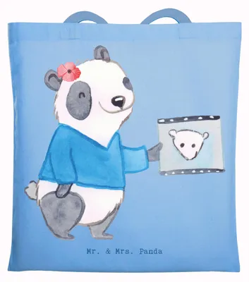 Produktbild von Mr. & Mrs. Panda Einkaufstasche Radiologie Assistentin Herz - Sky Blue - Geschenk, Shopping Tasche, Tote Bag, Laptoptasche, Schultasche, Jutebeutel