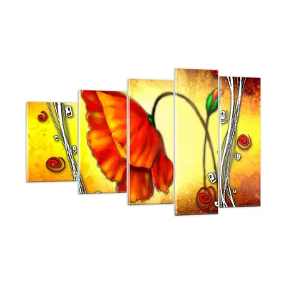 Produktbild von Bilder auf glas - Blume linien markierungen - 100x60cm - Glasbilder - Wandbilder - Kunstdruck - zum Aufhängen bereit - Wanddekoration aus Glas - Glas Bilder - Wandbild auf Glas - GEG100x60-0815