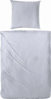 Produktbild von Hahn Haustextilien Mako Satin Bettwäsche falsches Uni silber Größe 135x200 cm