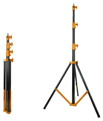 Image de Trépied d'éclairage, matériau résistant, compatibilité polyvalente, orange
