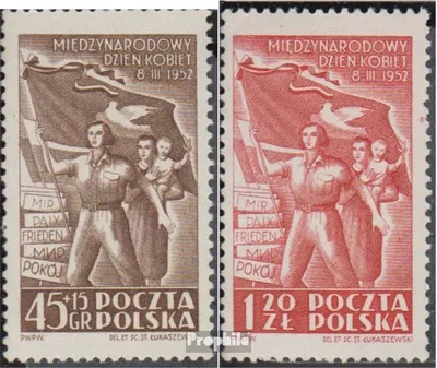 Produktbild von Briefmarken Polen 1952 Mi 724-725 (kompl.Ausg.) postfrisch Frauentag