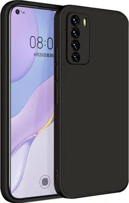 Produktbild von Huawei Nova 7 Hülle, LaimTop Slim Liquid Silikon Gel Gummi Schutzhülle für Huawei Nova 7 Schwarz