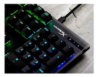 Produktbild von Alloy Origins – mechanische Gaming-Tastatur – HX Aqua (US-Layout), Volle Größe (100%), Kabelgebunden, USB, Mechanischer Switch, RGB-LED, Schwarz