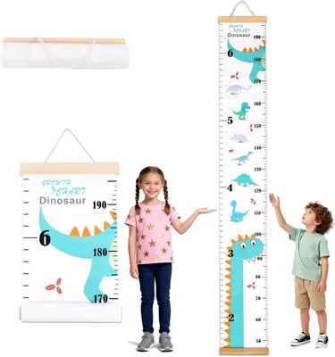 Produktbild von Messlatte 163 x 21 cm, blauer Dinosaurier, für Kinderzimmer