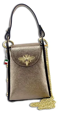 Immagine prodotto di Borsa da donna Florence, a tracolla, in pelle marrone bronzo, dimensioni 6x13x18 cm, OTF813F