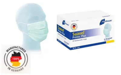 Produktbild von 1000 Suavel Protec Plus - OP-Masken - grün - latexfrei - Germany