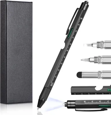 Productafbeelding van Vinabo Cadeau voor heren - Kerstmis - 9-in-1 multifunctionele pen - Kerstideeën voor mannen - Papa - Verbinden
