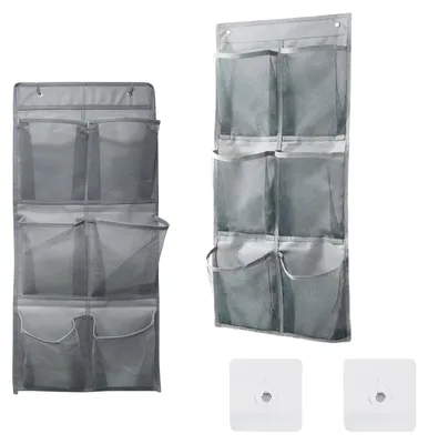 Faltbare Schuhorganizer, 2 Stück, hängend, 76,5x34 cm, grau
