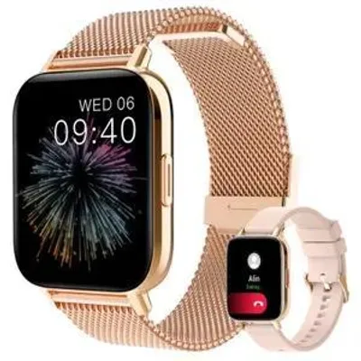 Produktbild von 2026 Smartwatch Damen Roségold Rund mit Herzfrequenz, Blutdruck, SpO₂, EKG, Bluetooth-Anrufe, Fitnessuhr, Aktivitätstracker & Touchscreen (Roségold)