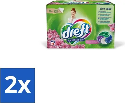 Produktbild von Dreft - Waschmittelkapseln - Hauch von Pink - Duftende Pflege - 16 Wäschen - Vorteilspack - 2 Stücke