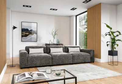 Produktbild von Bigsofa Designersofa Sofa ROMY 4-Sitzer in Stoff Enjoy Me Taupe