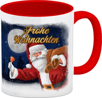 Produktbild von Frohe Weihnachten mit Weihnachtsmann Kaffeebecher