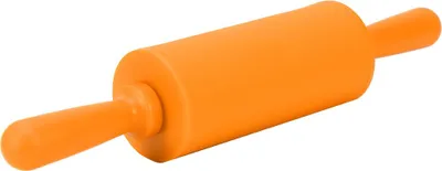 Image de Nouveau rouleau à pâtisserie antiadhésif en silicone avec poignée en plastique orange
