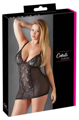 Produktbild von Cottelli CURVES Dessouskleid mit Spitze in der Front 2XL