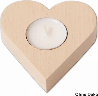 Produktbild von Teelichthalter, Herz aus Holz 9,8 cm