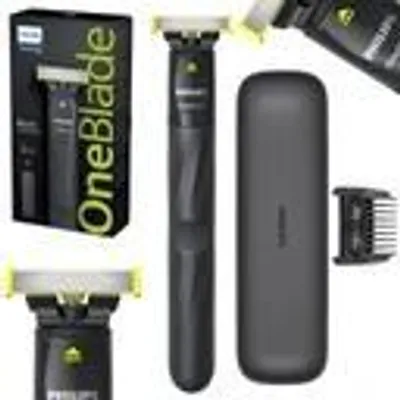 Image de Philips Norelco OneBlade OneBlade OneBlade QP1424/65 Paquet cadeau, Rasoir, Noir, Gris, OneBlade, Batterie, Nickel Metal Hydride (NiMH), Batterie intégrée