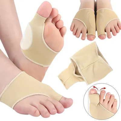Produktbild von Hallux Valgus Bandage 2 Paar mit Gelpolster, Zehenspreizer gegen Ballenzeh Schmerzen, atmungsaktiv & rutschfest für Damen Herren