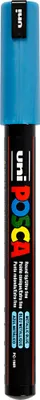 Produktbild von POSCA uni PC-1MR, 1 Stück(e), Blau, Rundspitze, Schwarz, Blau, 0,7 mm, Tinte auf Wasserbasis