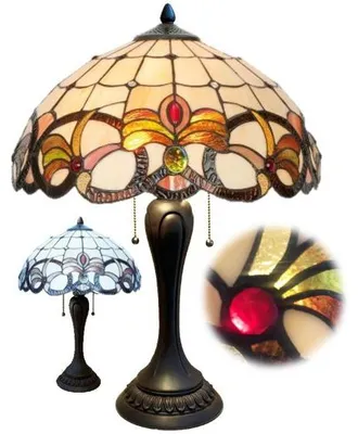 Immagine prodotto di Lampada da tavolo Tiffany con vetrate artistiche e catene CASIOPEA Ø40*60