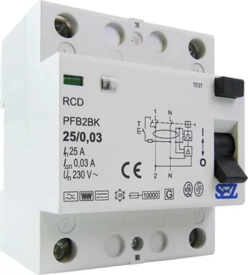 Produktbild von SEZ Fi-Schalter 25A 30mA 2P 10kA TYP B RCD FI-Schutzschalter 8842