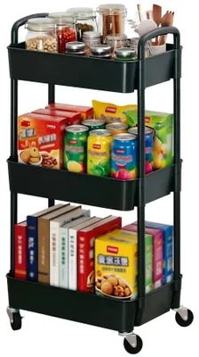 Zdjęcie produktu dla Wielofunkcyjny, 3-poziomowy wózek do przechowywania na kółkach
