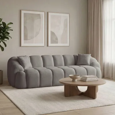 Produktbild von Hanah Home, Hochwertiges 4-Sitzer Sofa, Grau, 268 cm | 100% Polyester | Elterncode